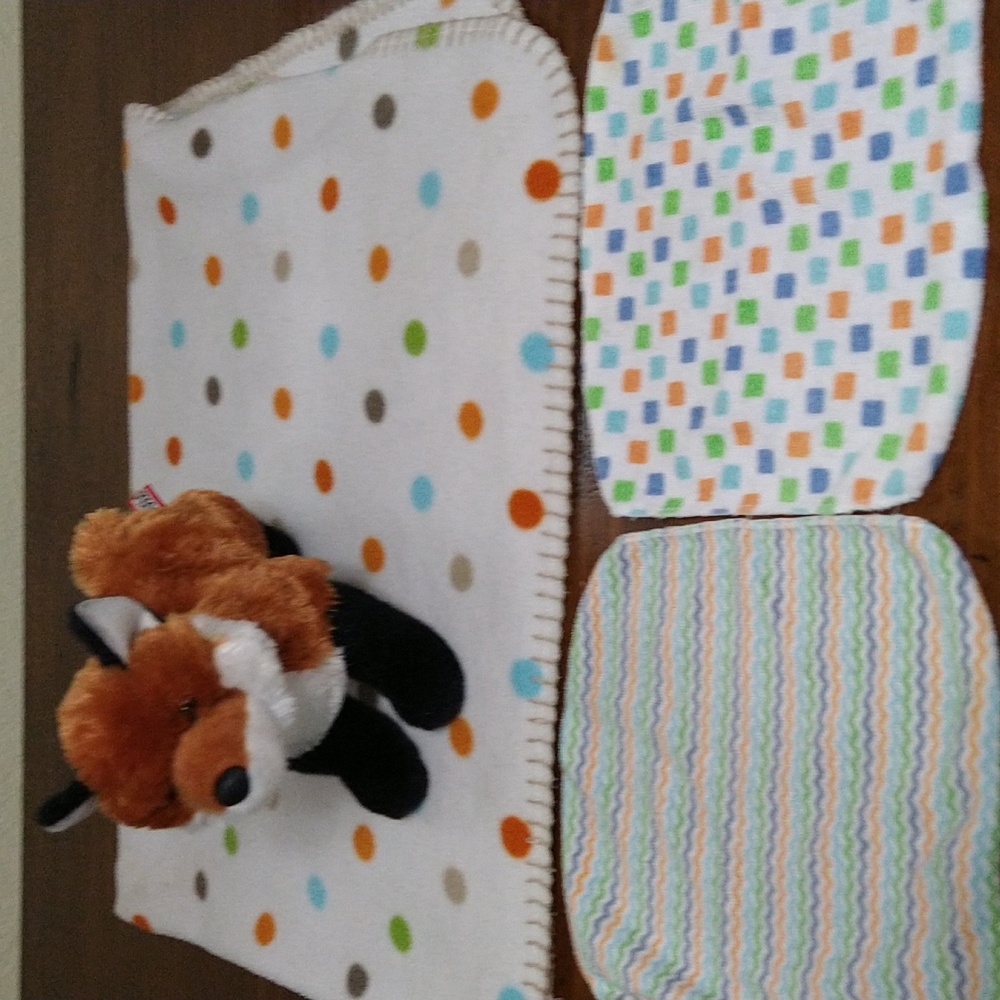 7 Items Little Me & More Fox Baby Themed, Blanket and Towel, Clothing Set - Picture 6 of 16